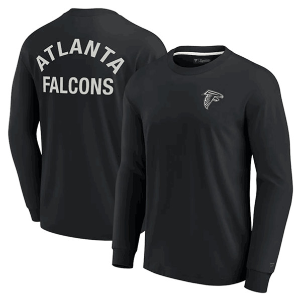 Men's Atlanta Falcons Black Signature Unisex Super Soft Long Sleeve T-Shirt